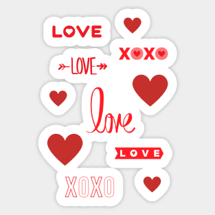 Love and Hearts and Stuff Sticker
